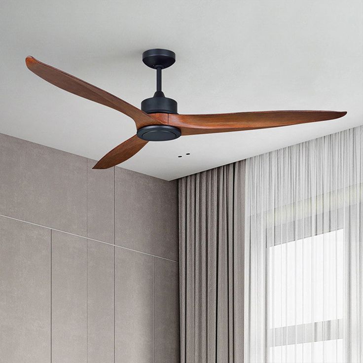 Haydn 3 Blade Black DC Ceiling Fan Metal Wood Summer 52 BlackWalnut 1